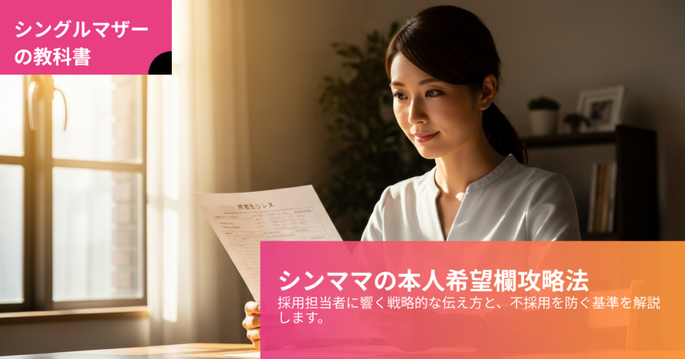 シングルマザー 履歴書 本人希望欄の解説イメージ