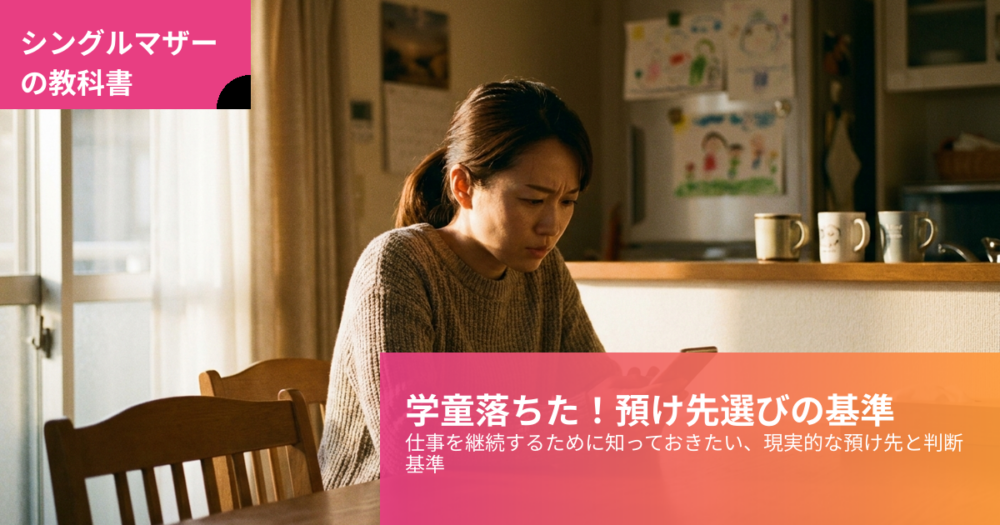 シングルマザー 学童落ちたの解説イメージ