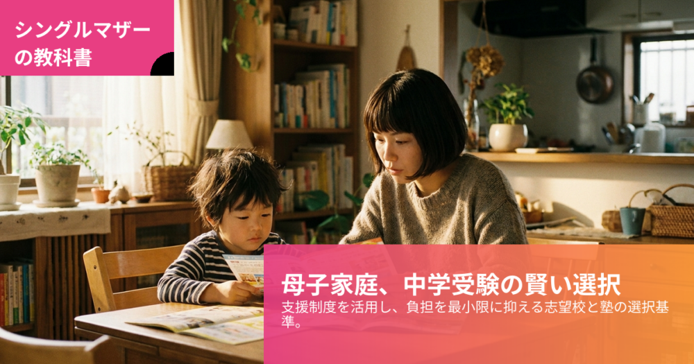 母子家庭 中学受験の解説イメージ
