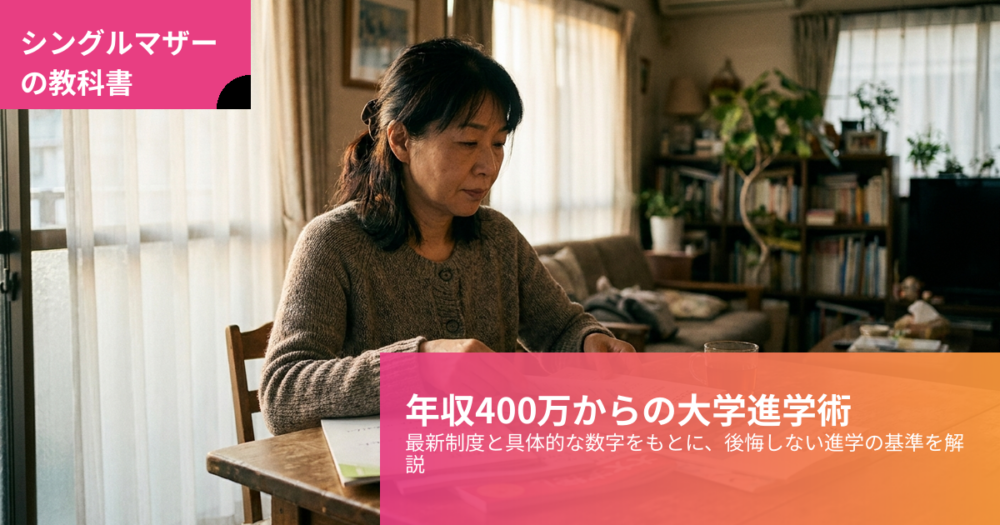母子家庭 年収400万 大学の解説イメージ
