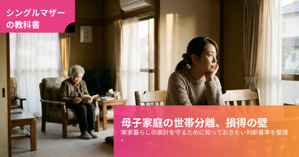 母子家庭 親と同居 世帯分離の解説イメージ